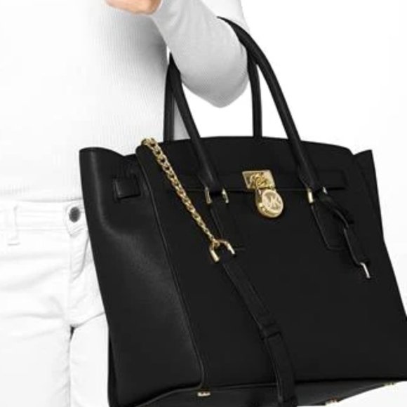 MICHAEL Michael Kors Black Hamilton Ex Lg Satchel - Picture 2 of 3